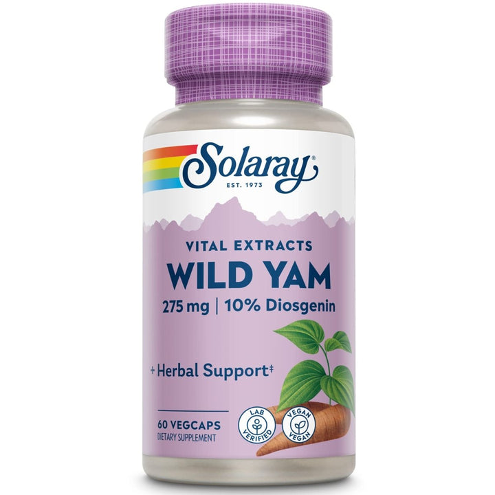 SOLARAY Guaranteed Potency Wild Yam Root Extract 275mg - 60 VegCaps - The Oasis of Health