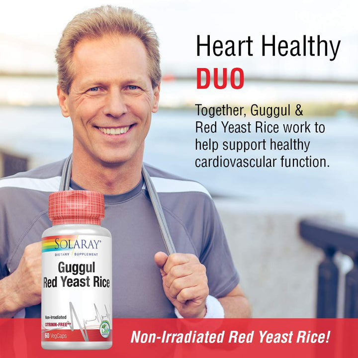 Solaray Guggul and Red Yeast Rice Supplement, 60 Count - The Oasis of Health