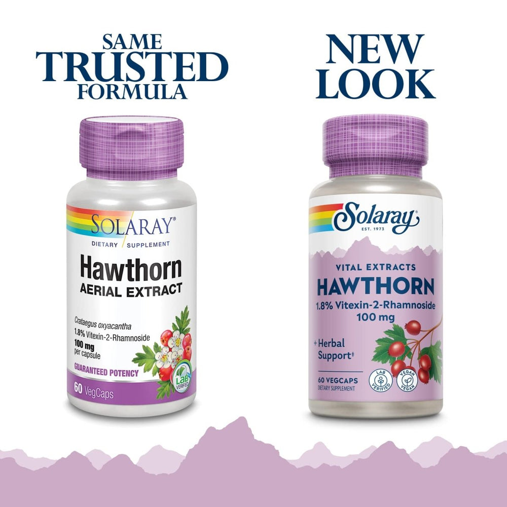 SOLARAY Hawthorn Extract 100mg - 60 CT | Heart Health Support 03660 - The Oasis of Health