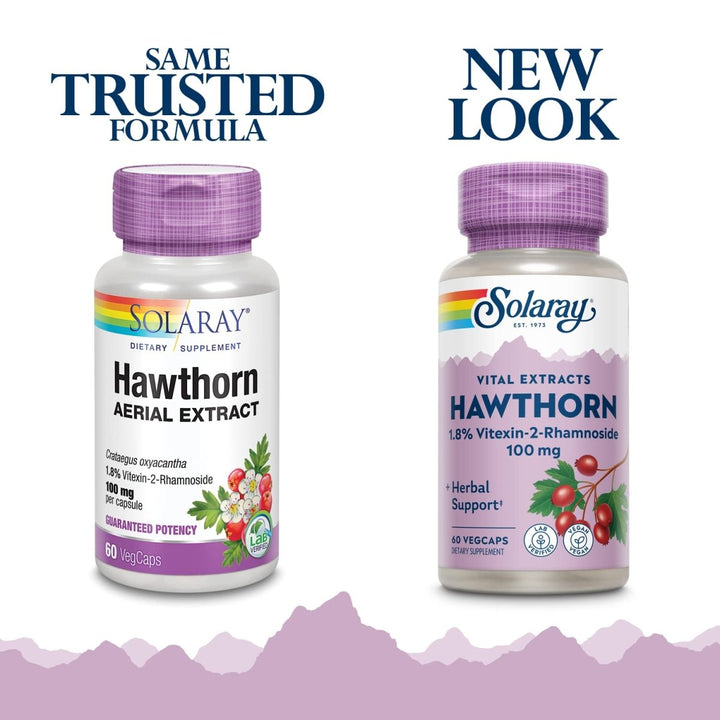 SOLARAY Hawthorn Extract 100mg - 60 CT | Heart Health Support 03660 - The Oasis of Health