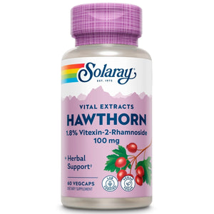 SOLARAY Hawthorn Extract 100mg - 60 CT | Heart Health Support 03660 - The Oasis of Health