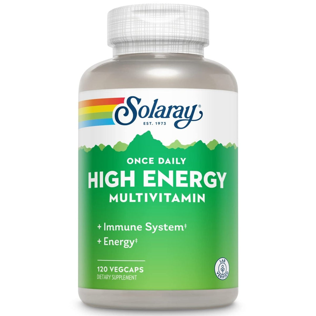 SOLARAY High Energy Multivitamin, No Iron, 1/Day, Timed - Release Formula, Whole Food & Herb Base 120 VegCaps - The Oasis of Health