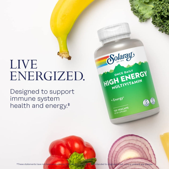 SOLARAY High Energy Multivitamin | Once Daily, Timed - Release Formula | Whole Food & Herb Base | Non - GMO - The Oasis of Health