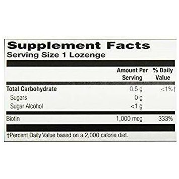 SOLARAY High Potency Biotin 1000 mcg | Natural Orange Juice Flavor | Healthy Hair, Skin & Nails Support | 100 Lozenges - The Oasis of Health