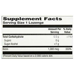 SOLARAY High Potency Biotin 1000 mcg | Natural Orange Juice Flavor | Healthy Hair, Skin & Nails Support | 100 Lozenges - The Oasis of Health