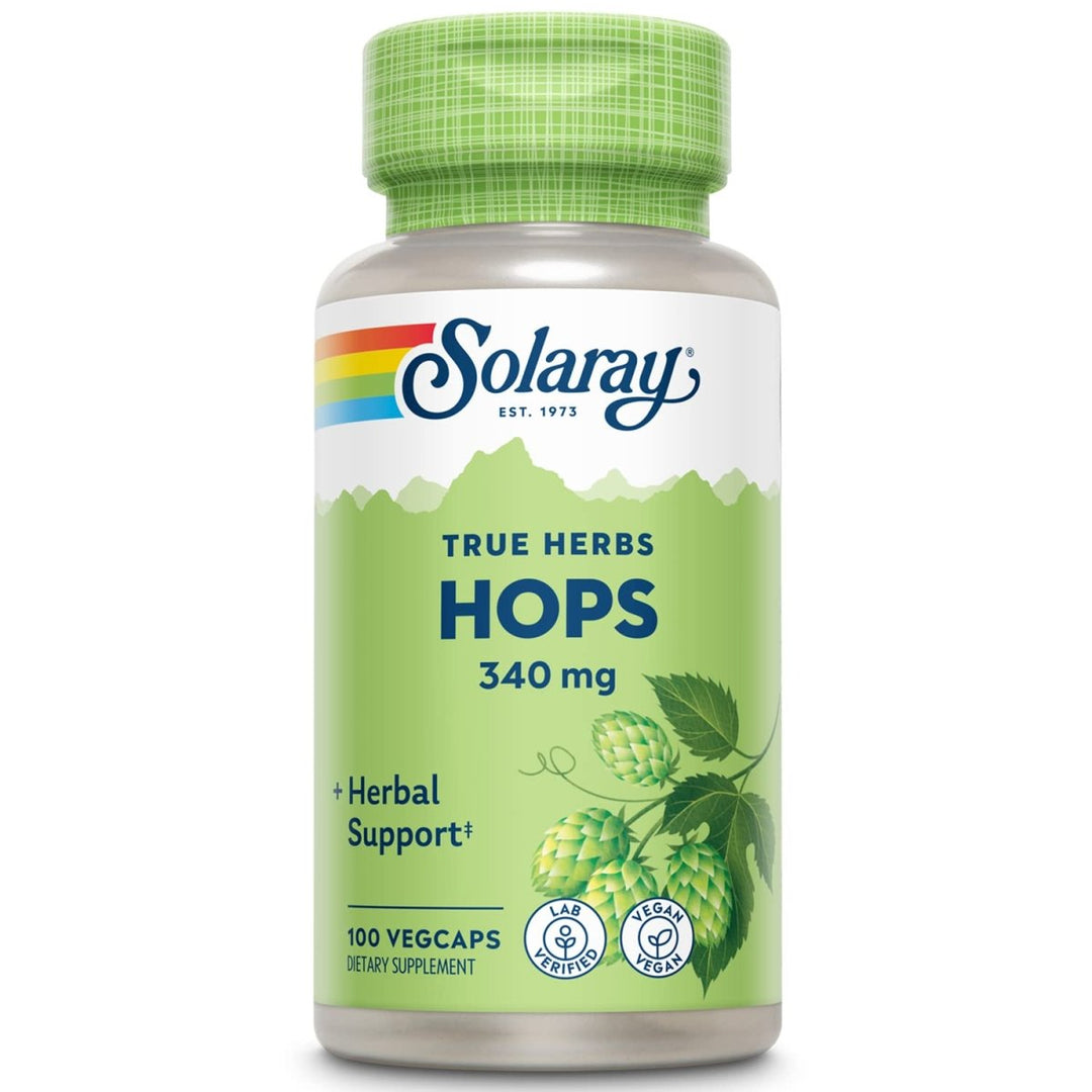 SOLARAY Hops Cone, Veg Cap (Btl - Plastic) 340mg | 100ct - The Oasis of Health