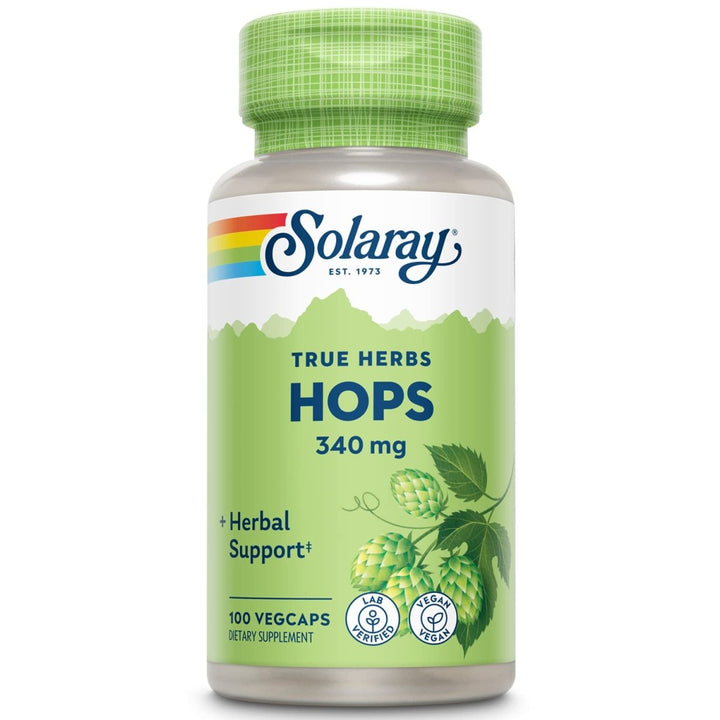 SOLARAY Hops Cone, Veg Cap (Btl - Plastic) 340mg | 100ct - The Oasis of Health