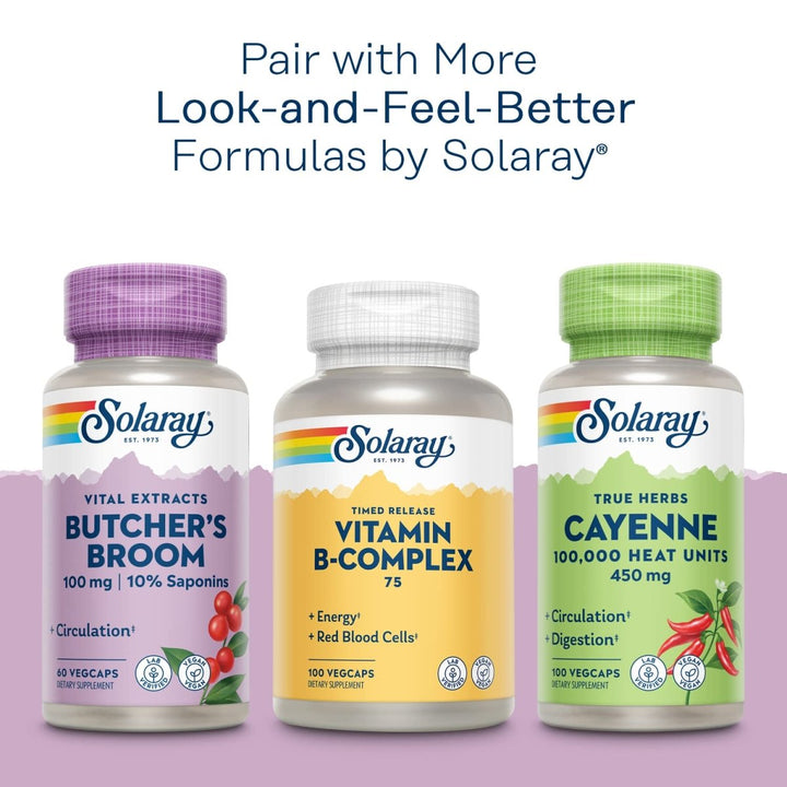 SOLARAY Horse Chestnut Seed Extract 400mg, Healthy Leg Vein, Blood Vessel & Circulation Support, 120 Serv, 120 VegCaps - The Oasis of Health