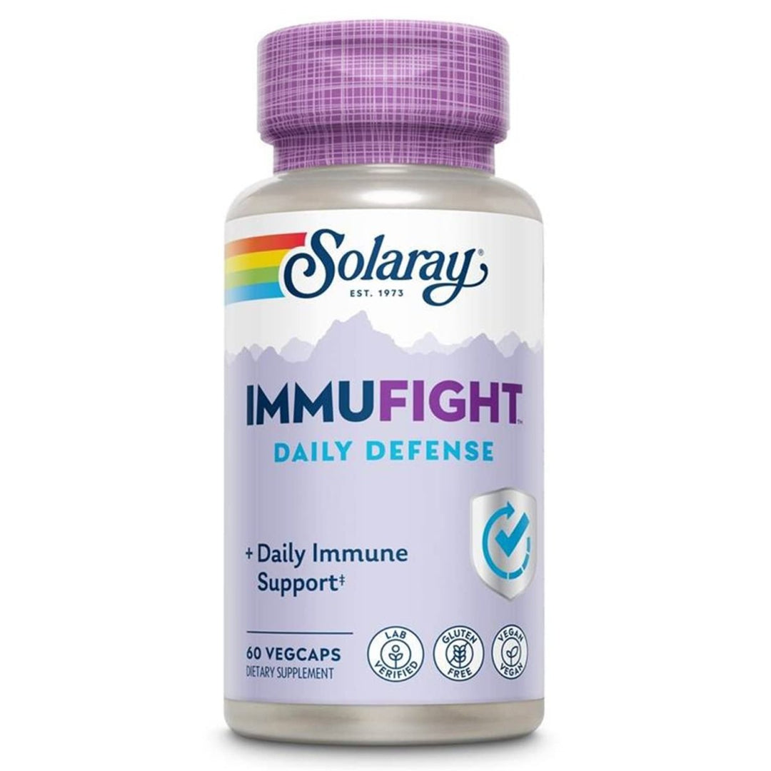 SOLARAY Immufight Daily Defense | Immunity Support Supplement with Vitamins C & D, Zinc & Probiotics | 60ct, 30 Serv. - The Oasis of Health