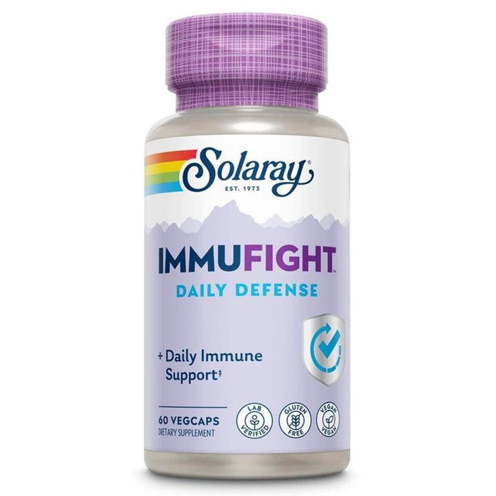 SOLARAY Immufight Daily Defense | Immunity Support Supplement with Vitamins C & D, Zinc & Probiotics | 60ct, 30 Serv. - The Oasis of Health