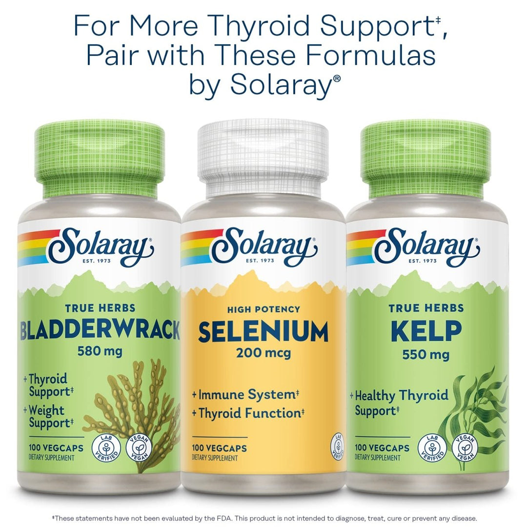 Solaray Iodine 500 mcg, Iodine Supplement for Healthy Adrenal and Thyroid Support, Energy, Metabolism, and Focus, Potassium Iodide, Vegan, 60 - Day Money - Back Guarantee, 30 Servings, 30 VegCaps - The Oasis of Health