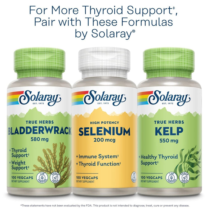 Solaray Iodine 500 mcg, Iodine Supplement for Healthy Adrenal and Thyroid Support, Energy, Metabolism, and Focus, Potassium Iodide, Vegan, 60 - Day Money - Back Guarantee, 30 Servings, 30 VegCaps - The Oasis of Health