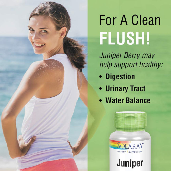 SOLARAY Juniper Berry 450 mg | Healthy Digestion, Cleansing & Water Balance Support | Antioxidant Activity | 100 VegCaps - The Oasis of Health