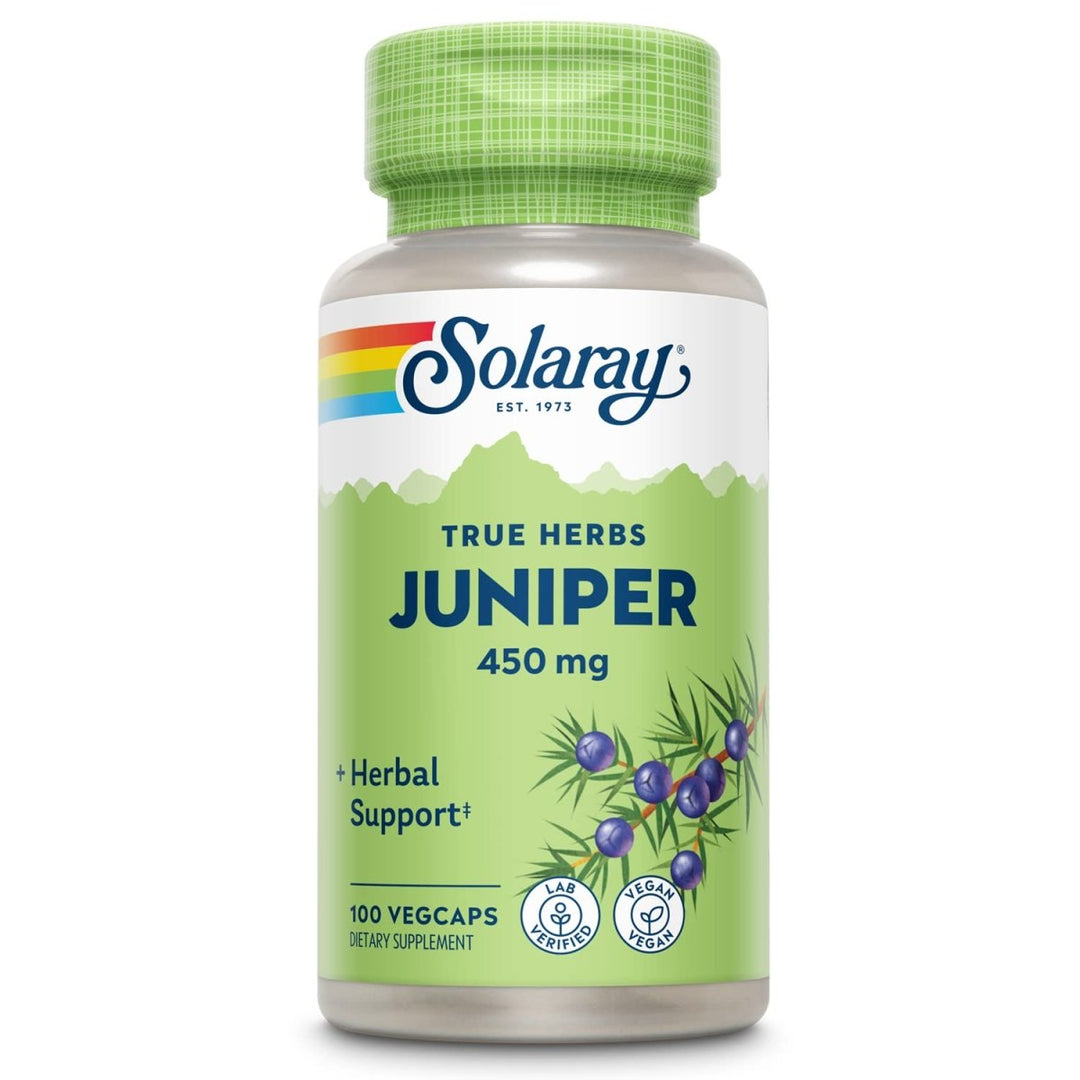 SOLARAY Juniper Berry 450 mg | Healthy Digestion, Cleansing & Water Balance Support | Antioxidant Activity | 100 VegCaps - The Oasis of Health