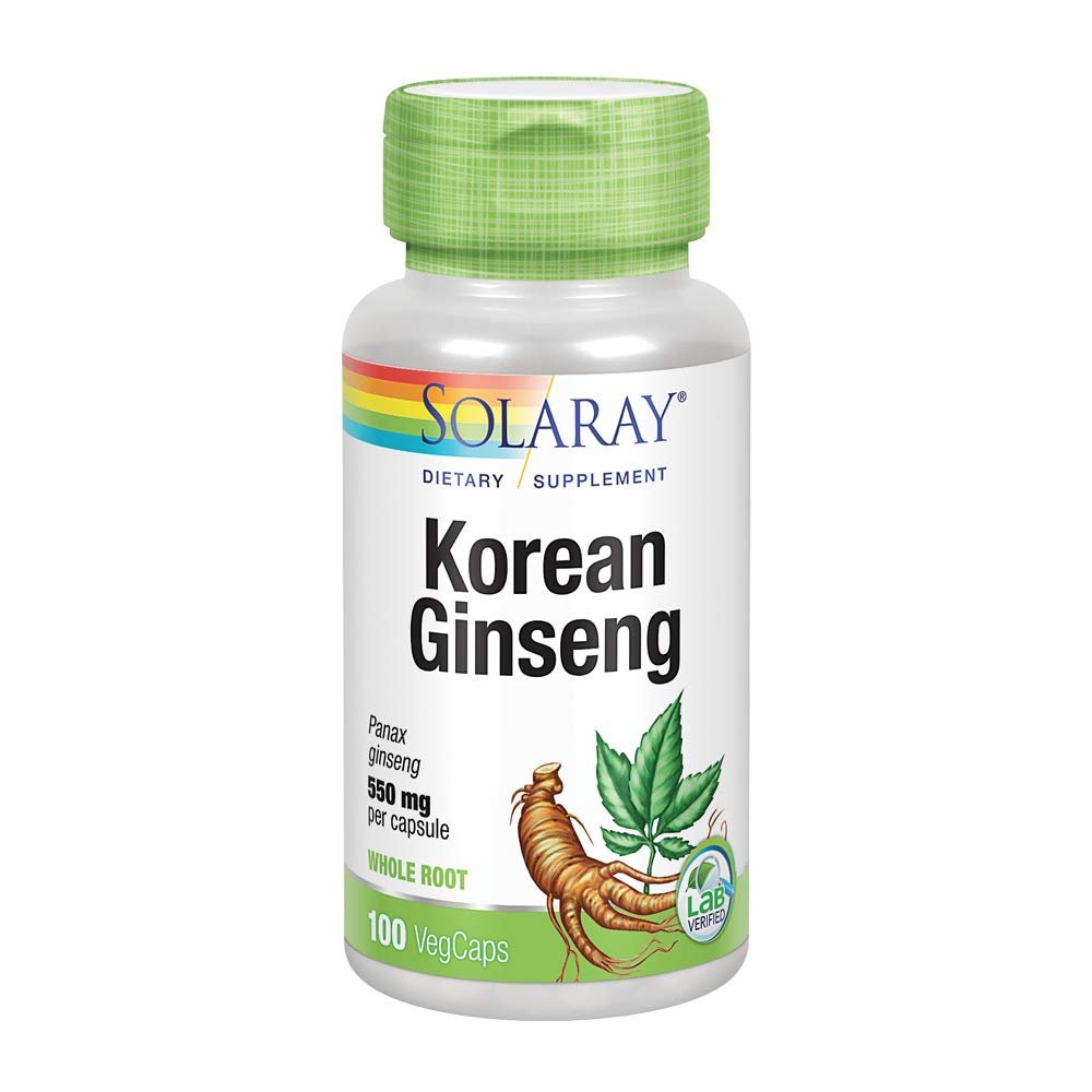SOLARAY Korean Ginseng 550 mg | Healthy Stress, Energy & Physical Endurance Support | 100 VegCaps - The Oasis of Health