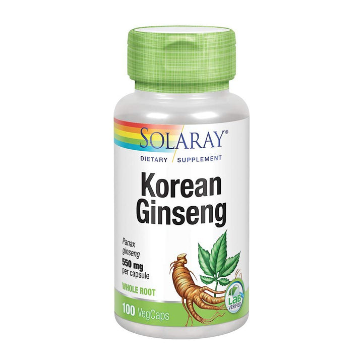 SOLARAY Korean Ginseng 550 mg | Healthy Stress, Energy & Physical Endurance Support | 100 VegCaps - The Oasis of Health