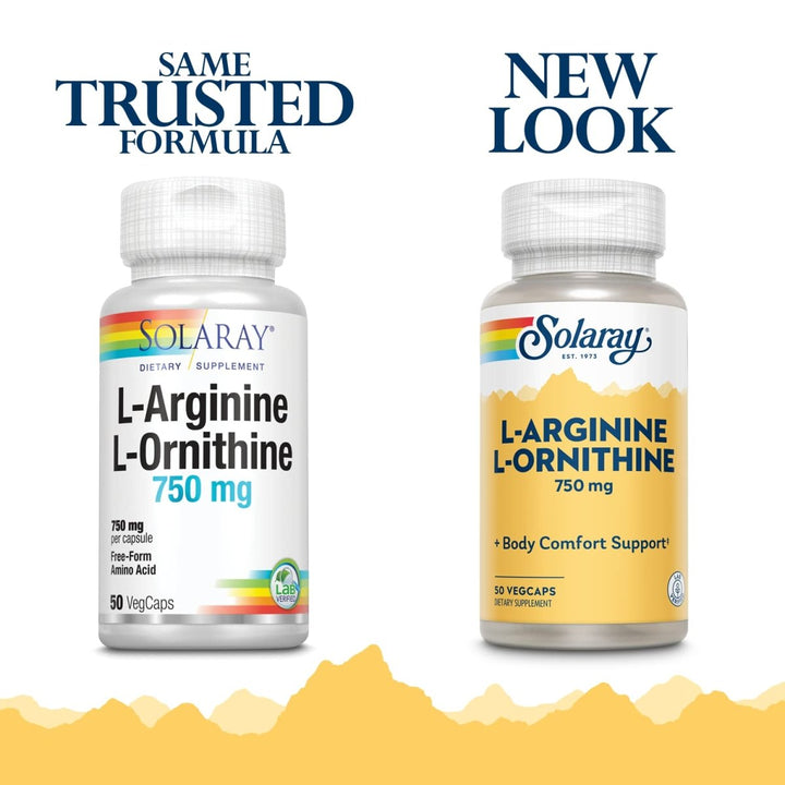 SOLARAY L - Arginine & L - Ornithine, Veg Cap (Btl - Plastic) | 50ct - The Oasis of Health