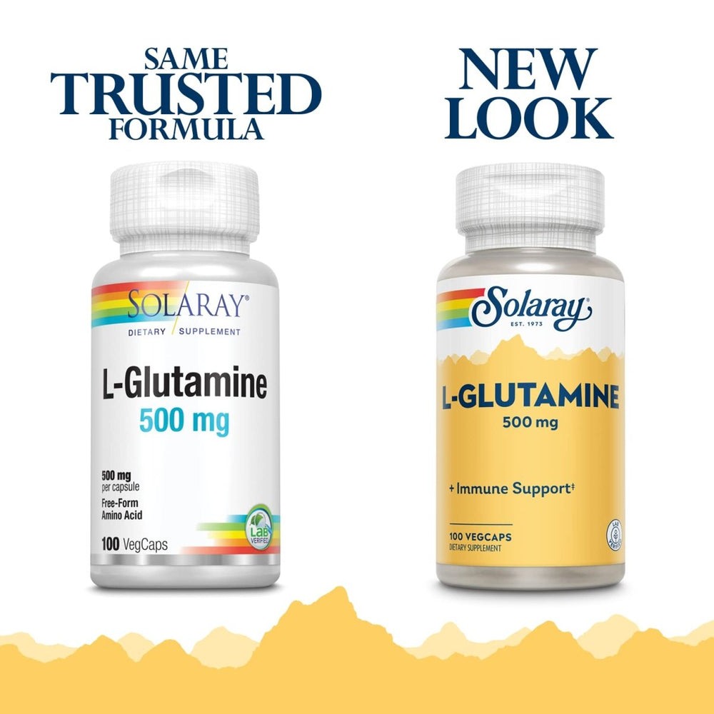 SOLARAY L - Glutamine 500mg - 100 VegCaps - The Oasis of Health