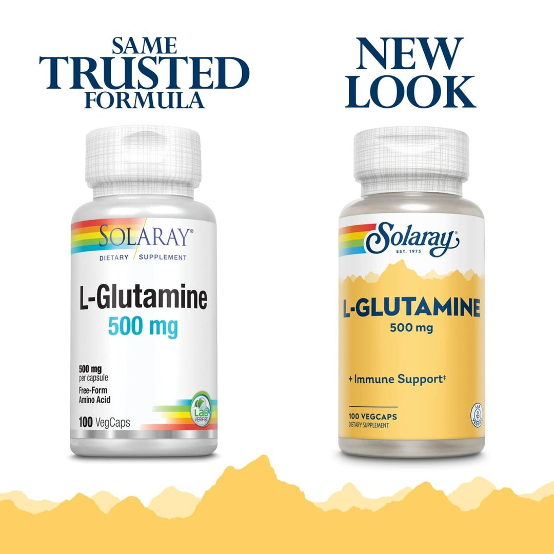 SOLARAY L - Glutamine 500mg - 100 VegCaps - The Oasis of Health