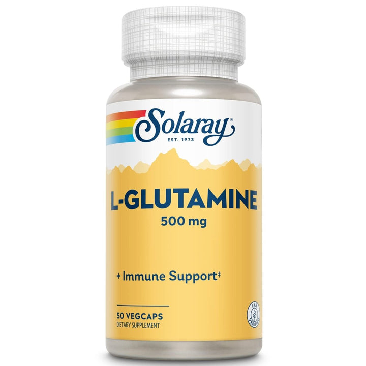 SOLARAY L - Glutamine 500mg - 50 VegCaps | Muscle Recovery & Immune Support - The Oasis of Health