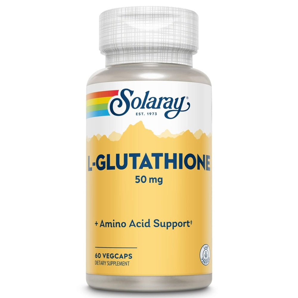 SOLARAY L - Glutathione Veg Capsules - Powerful Antioxidant Support - 50mg, 60 Count - The Oasis of Health