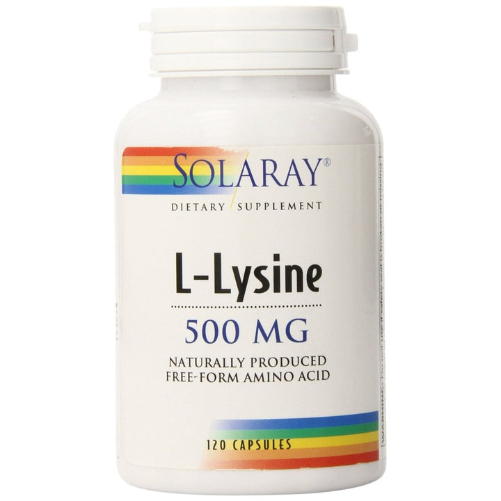 SOLARAY L - Lysine 500mg | Amino Acid | Healthy Cognitive, Immune System & GI Function, Bones, Joints & Skin Support | 120 VegCaps - The Oasis of Health