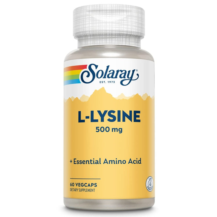 SOLARAY L - Lysine 500mg | Amino Acid | Healthy Cognitive, Immune System & GI Function, Bones, Joints & Skin Support | 60 VegCaps - The Oasis of Health