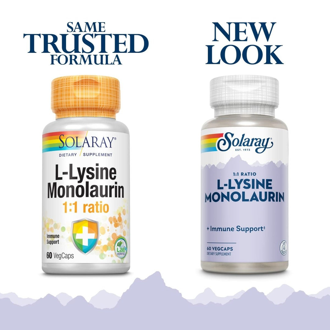 Solaray L - Lysine Monolaurin Immune Support - Powerful Formula for Optimal Immune System Function - 60 VegCaps - The Oasis of Health
