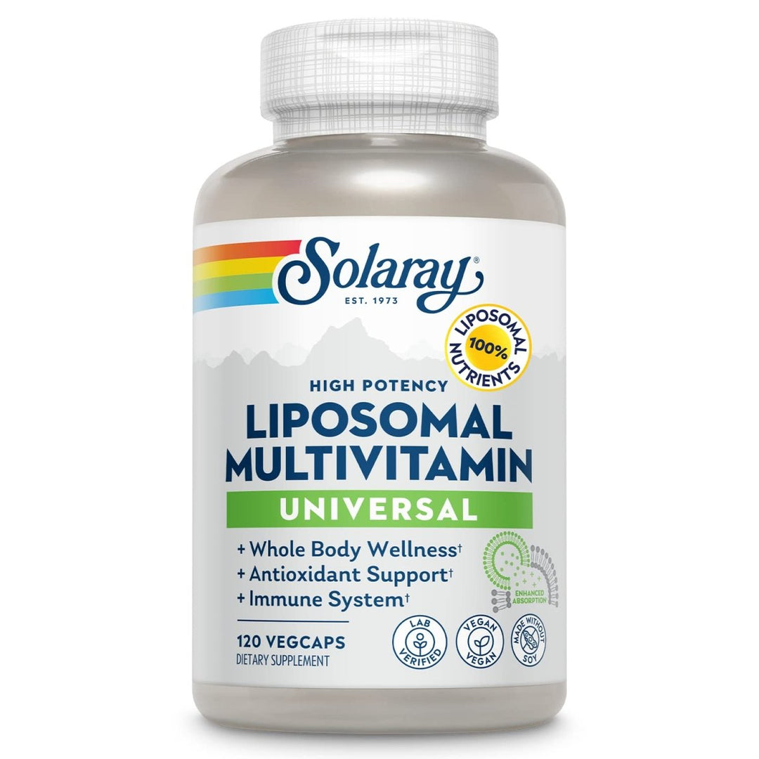 SOLARAY Liposomal Multivitamin for Men & Women, High Potency, Enhanced Absorption Vitamin C, Vitamin D, Biotin, Methyl B - 12, Odor Neutral & Gentle Digestion, 30 Servings, 60 VegCaps - The Oasis of Health