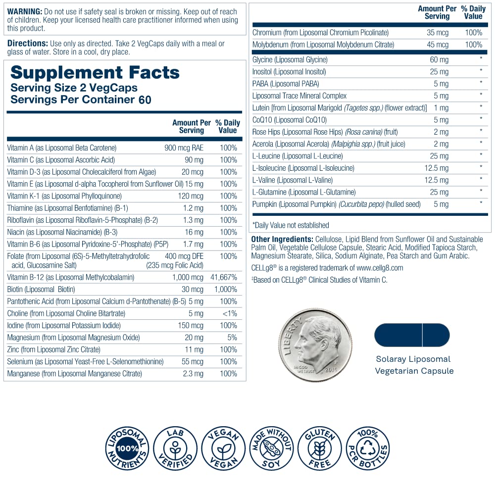 Solaray Liposomal Multivitamin for Women 50 Plus - Enhanced Nutrient Absorption for Holistic Wellness: - The Oasis of Health