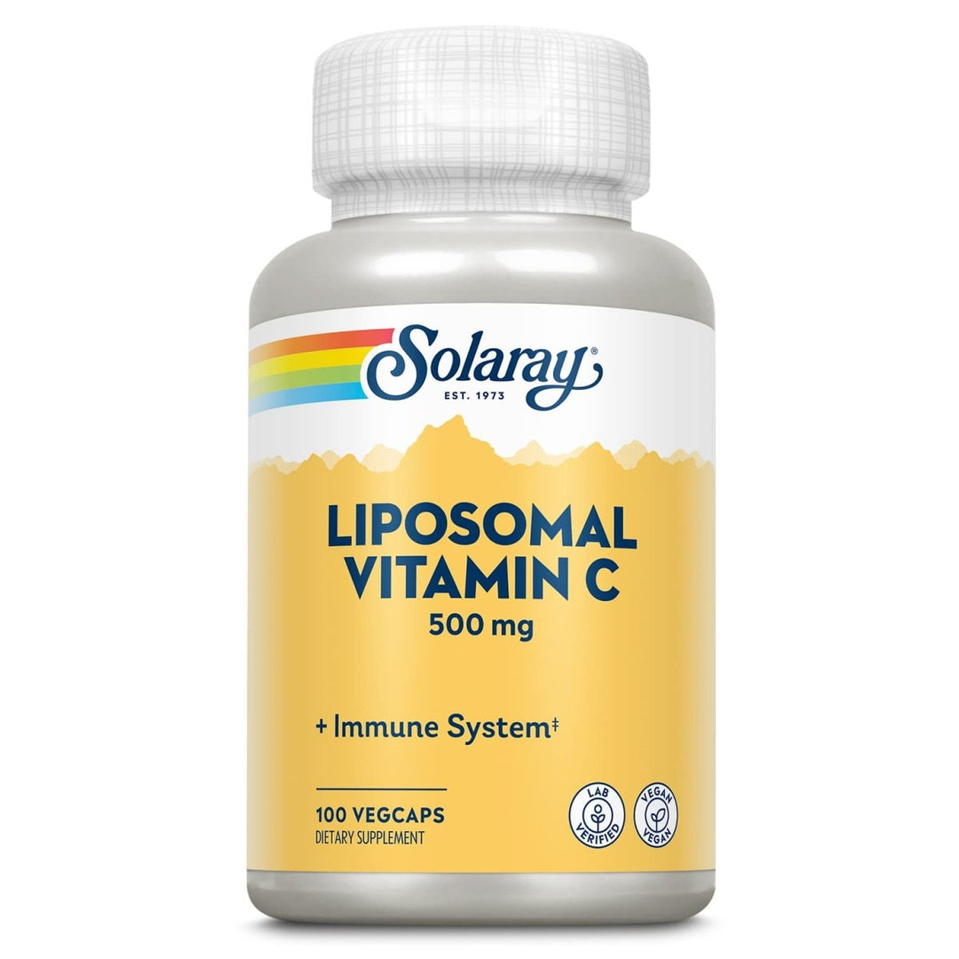 Solaray Liposomal Vitamin C 500 mg Healthy Immune System, Collagen Synthesis & Antioxidant Support Buffered w/Fatty Acids 100 VegCaps - The Oasis of Health