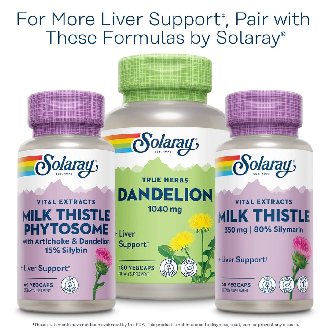 Solaray Liver Blend SP - 13, Traditional Liver Cleanse Detox & Repair Support with Milk Thistle, Dandelion, Burdock, Artichoke Leaf, Kelp, Peppermint, and Trace Minerals, 100 Servings, 100 VegCaps - The Oasis of Health