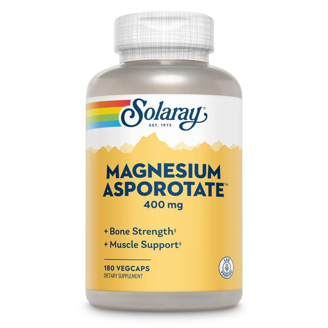 Solaray Magnesium Asporotate 400 mg | Aspartate, Orotate & Citrate Complex | Healthy Heart, Muscle, Nerve & Circulatory Function Support | 180 VegCaps - The Oasis of Health