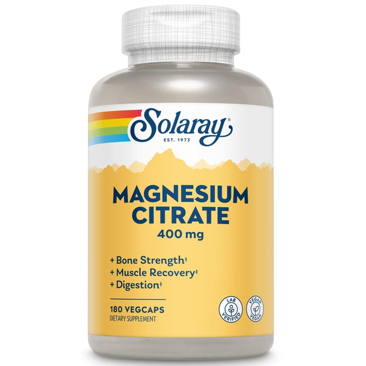 Solaray Magnesium Citrate 400mg - 180 Count - The Oasis of Health