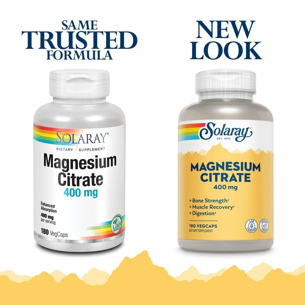 Solaray Magnesium Citrate 400mg - 180 Count - The Oasis of Health