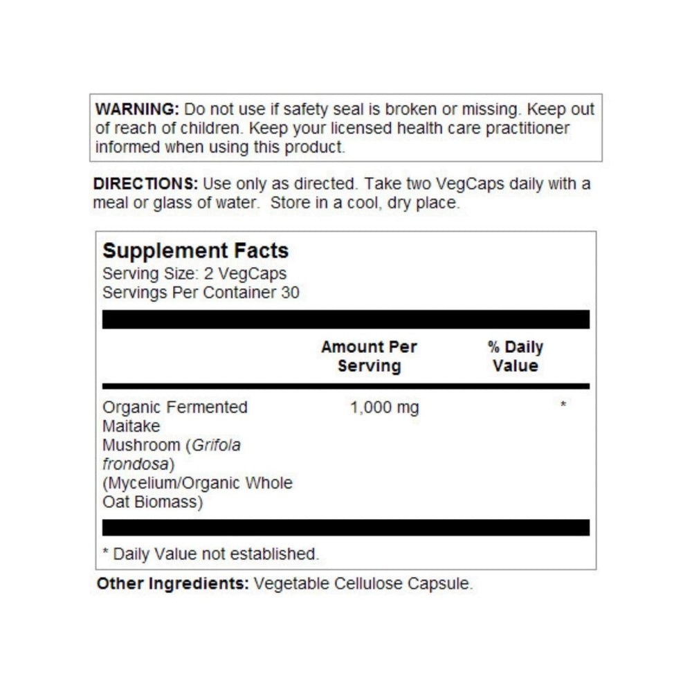SOLARAY Maitake Mushroom, 60 VegCaps - The Oasis of Health