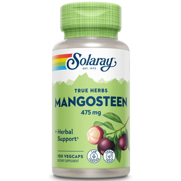 SOLARAY Mangosteen Fruit 475mg | Whole Herb | Antioxidant & Immune Support Supplement w/Phytonutrients, Polyphenols, Flavonoids, & More | 100ct - The Oasis of Health