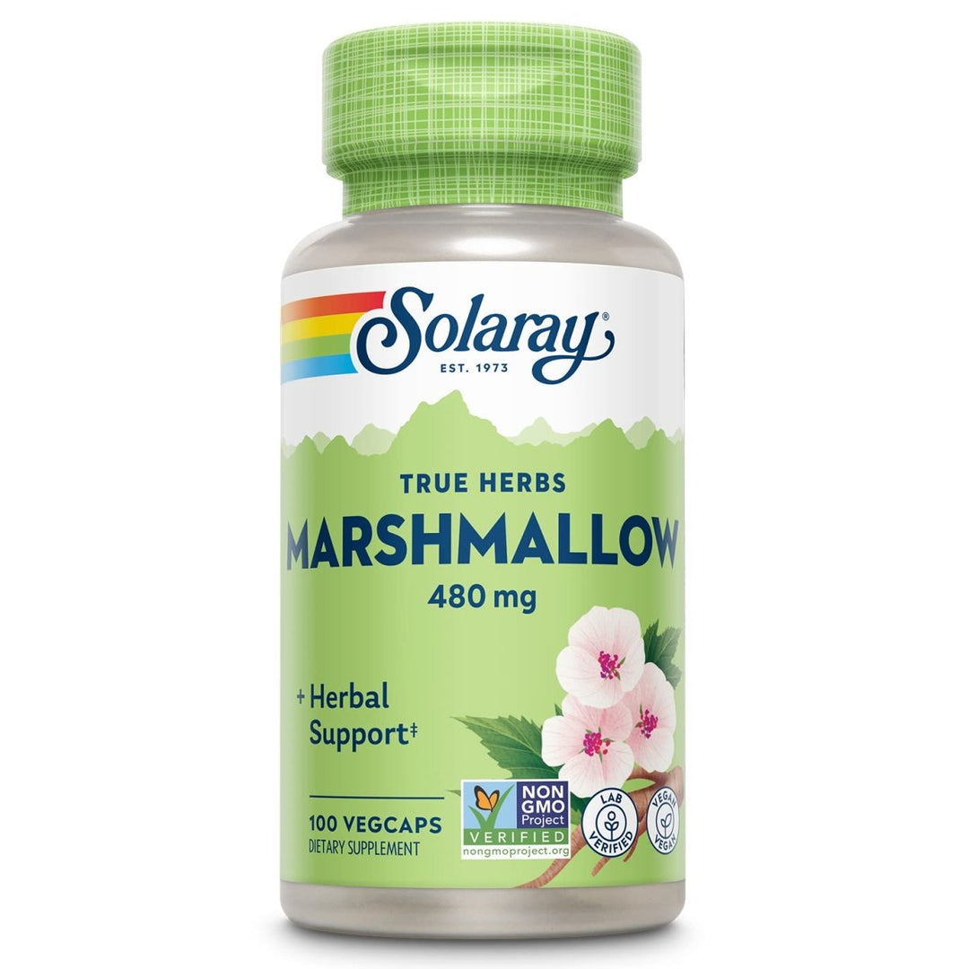 SOLARAY Marshmallow Root 480 mg Healthy Respiratory Function & Digestion Support Non - GMO & Vegan 100 VegCaps - The Oasis of Health