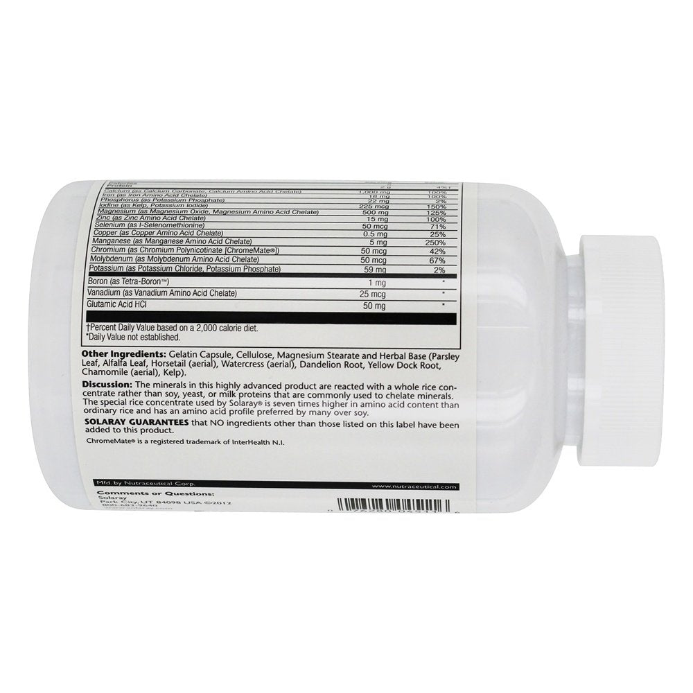 Solaray Mega Multi Mineral, 200 Capsules - The Oasis of Health