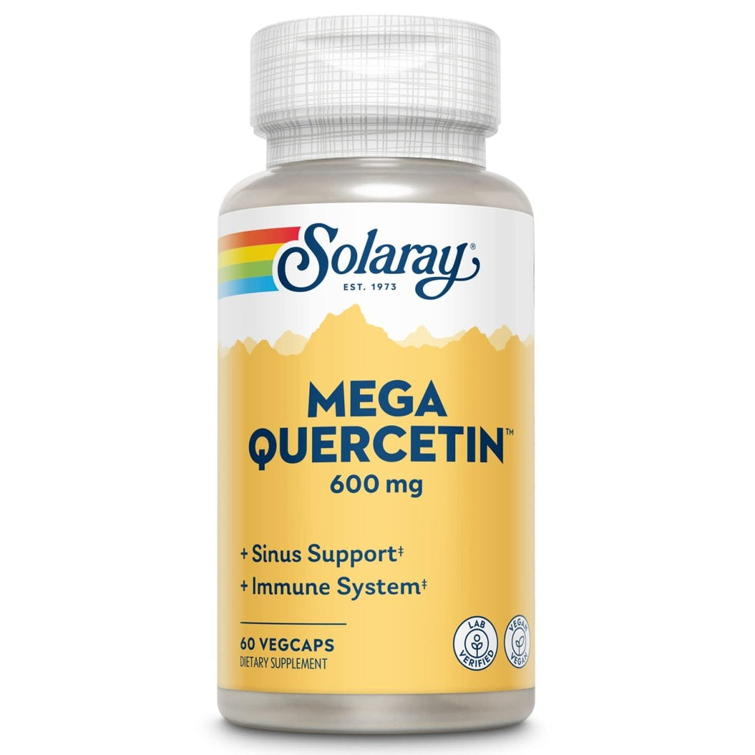 SOLARAY Mega Quercetin Healthy Cells, Heart, Circulatory & Respiratory System Support Bioflavonoids & AMPK Activator Non - GMO, Vegan 60 VegCaps - The Oasis of Health
