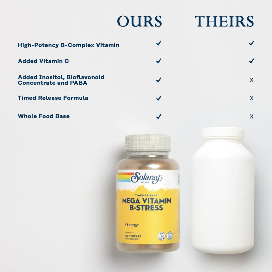 SOLARAY Mega Vitamin B - Stress, 120 VegCaps 04241 - The Oasis of Health