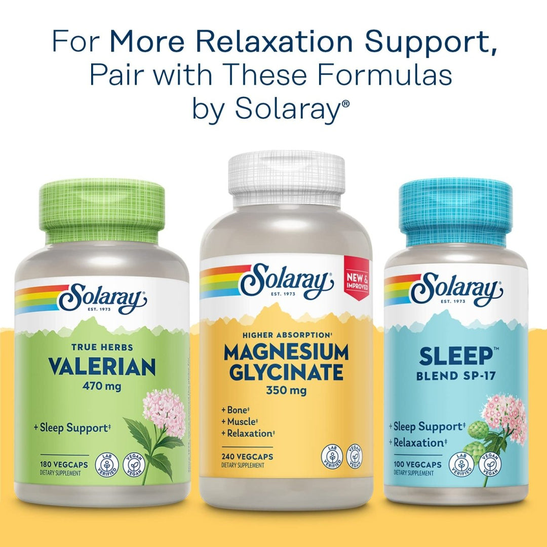 SOLARAY Melatonin 10 mg with Glycine, Extended Release, Healthy Sleep Cycle & Calming Relaxation Support, 100 VegCaps - The Oasis of Health