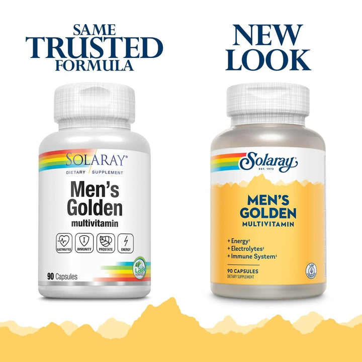 Solaray Men's Golden Multi - Vitamin Capsules | 90 Count - The Oasis of Health