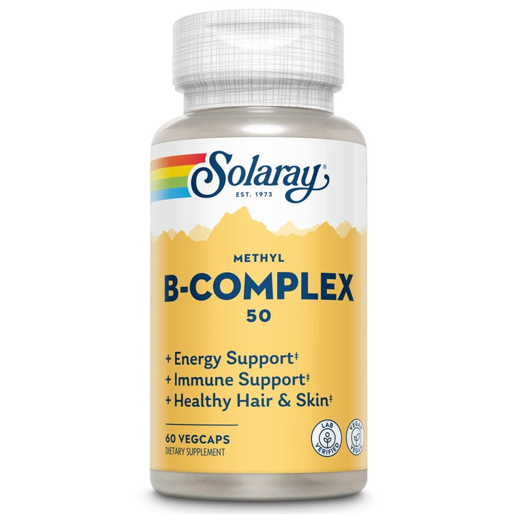 SOLARAY Methyl B - Complex 50mg | Methylated Forms of Folate & B - 12 | Healthy Hair & Skin, Nerves, Immune Function & Metabolism Support | 60 VegCaps - The Oasis of Health