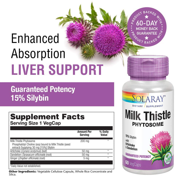 SOLARAY - Milk Thistle Phytosome, 60 Capsules - The Oasis of Health
