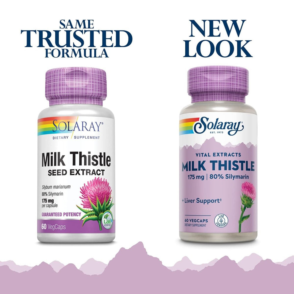 SOLARAY Milk Thistle Seed Extract 175mg Antioxidant Intended to Help Support a Normal, Healthy Liver Non - GMO & Vegan - The Oasis of Health