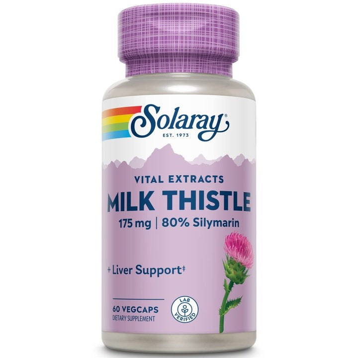 SOLARAY Milk Thistle Seed Extract 175mg Antioxidant Intended to Help Support a Normal, Healthy Liver Non - GMO & Vegan - The Oasis of Health