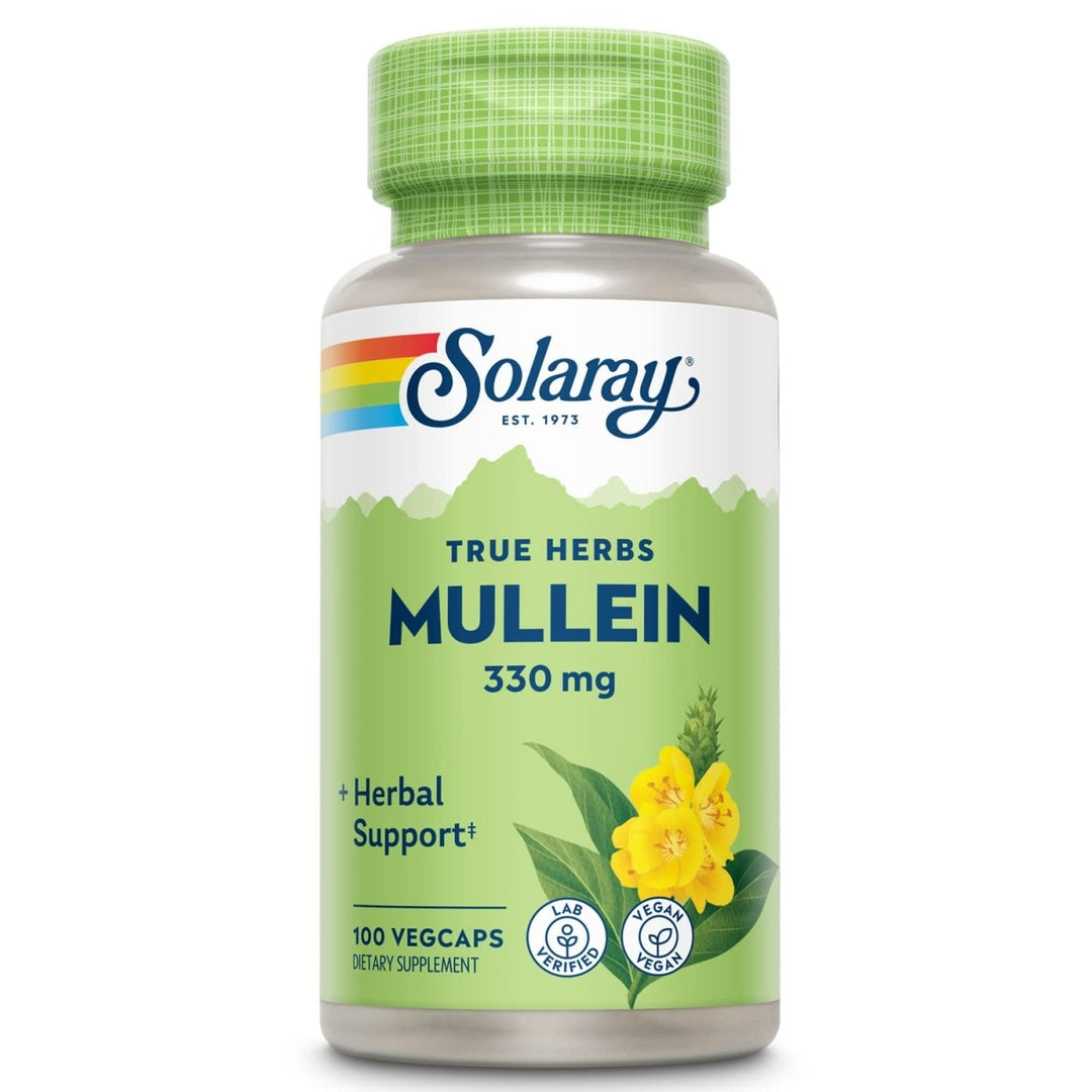 SOLARAY Mullein Leaf 330mg | Herbal Support for Healthy Respiratory, Bronchial & Immune Function | Vegan | 100 CT - The Oasis of Health