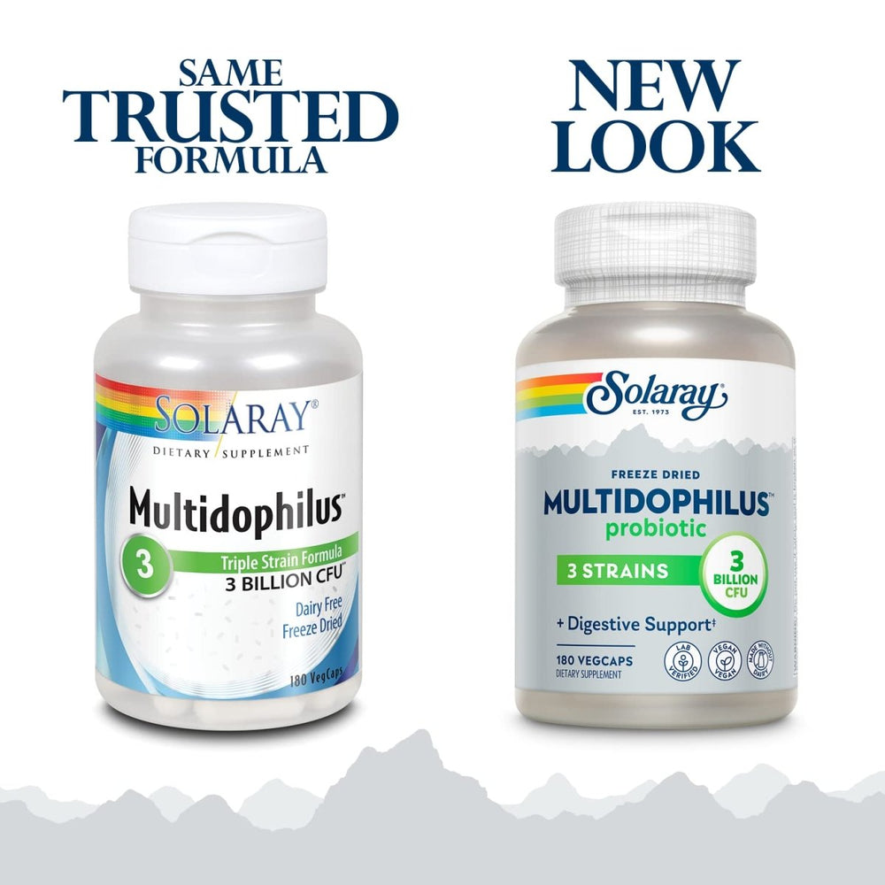 SOLARAY Multidophilus 3 Freeze Dried | 3 Billion CFU | Probiotics L. acidophilus, B. bifidum, and L. bulgaricus for - The Oasis of Health
