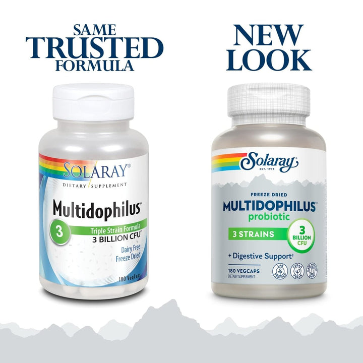 SOLARAY Multidophilus 3 Freeze Dried | 3 Billion CFU | Probiotics L. acidophilus, B. bifidum, and L. bulgaricus for - The Oasis of Health